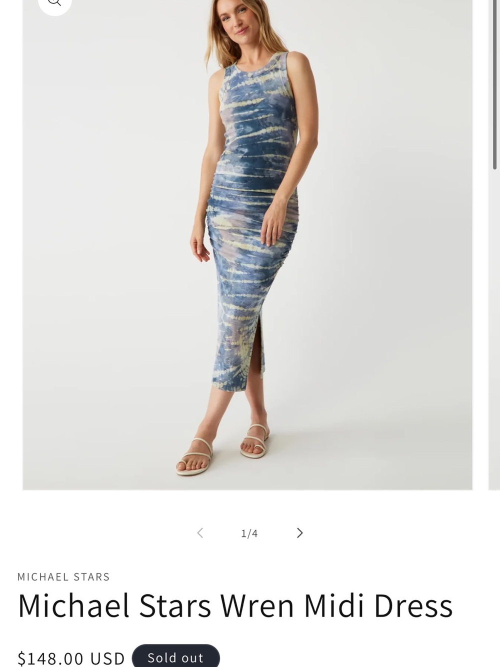 Michael Stars Navy & Cream Tie-Dye Maxi Dress